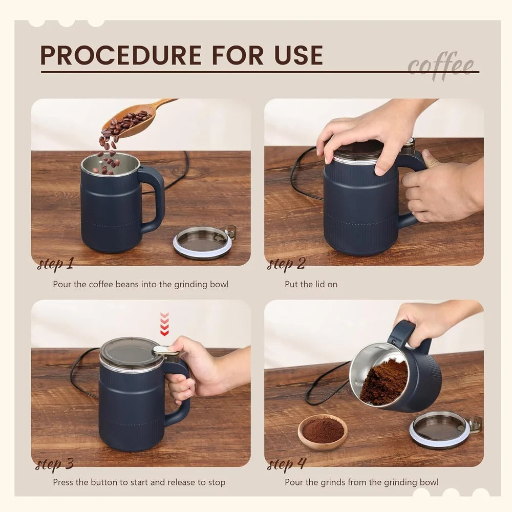 Portable Electric Coffee Grinder Spice & Coffee Bean Grinder